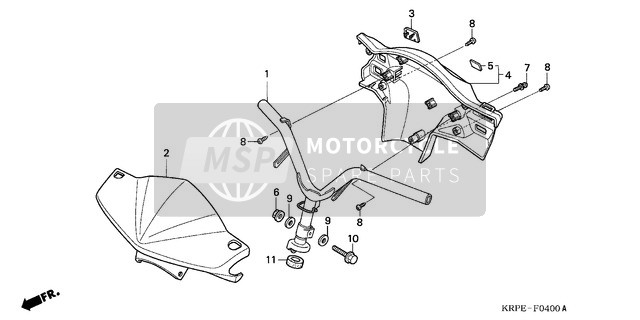 Honda SCV100 2003 Manija de dirección/Cubierta de la manija para un 2003 Honda SCV100